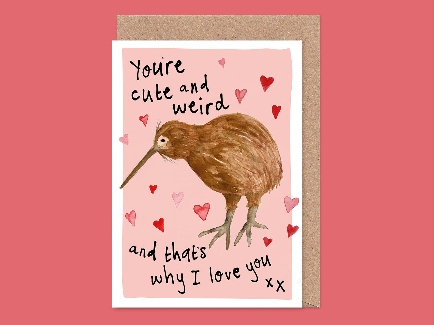 Cute + Weird Kiwi Bird Funny Valentine's / Anniversary Card