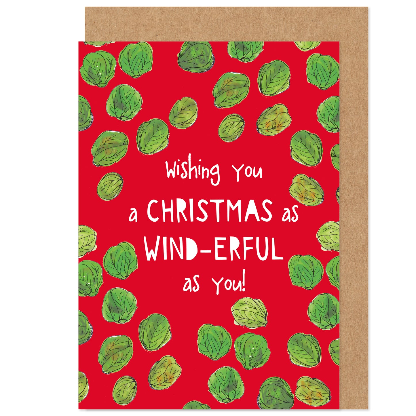 Wonderful Christmas Sprouts Punny Christmas Card