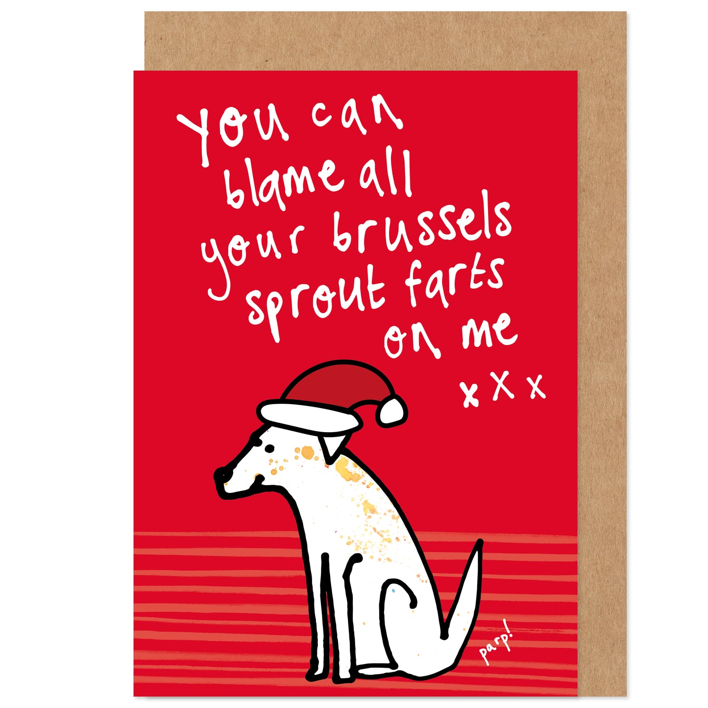 From The Dog Brussel Sprout Farts Funny Christmas Card