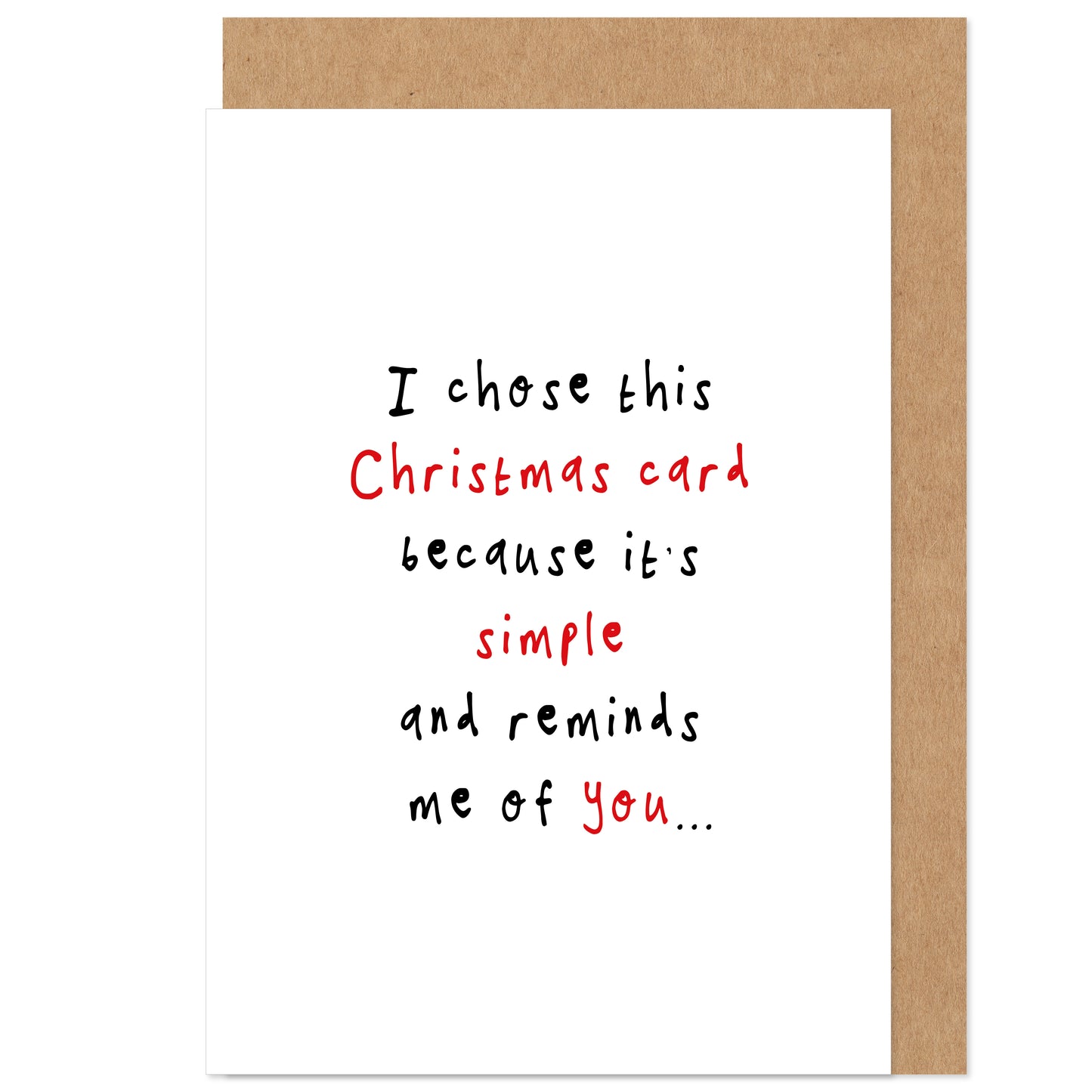 Simple And Reminds Me Of You Funny Christmas Card