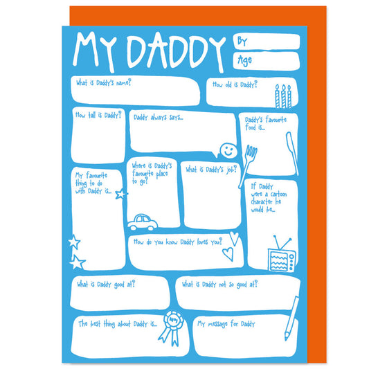 My Daddy Fill In The Blanks Father's Day / Birthday Card